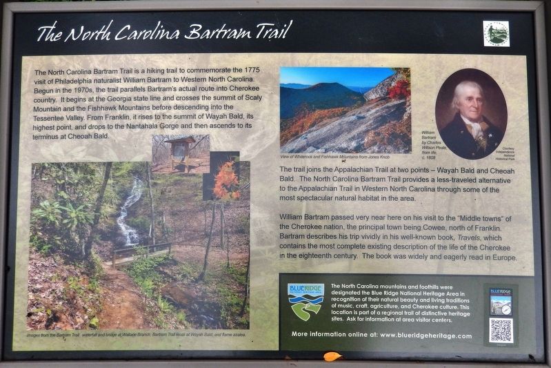 The North Carolina Bartram Trail Marker image. Click for full size.