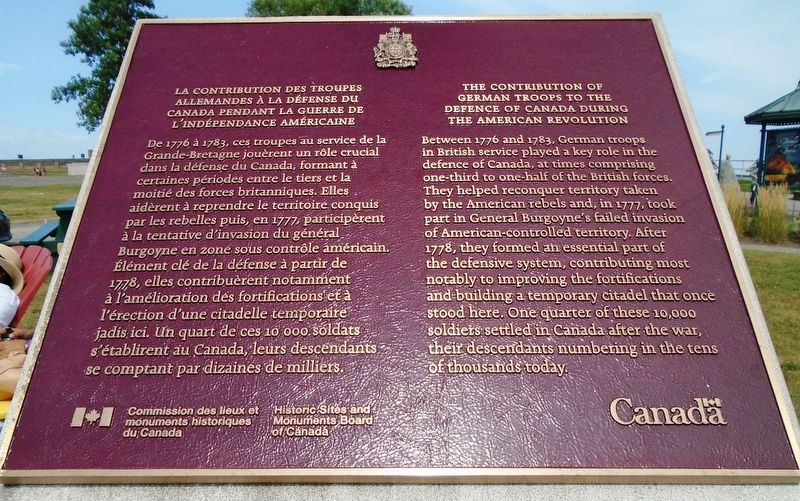 La contribution des troupes allemandes � la d�fense du Canada Marker image. Click for full size.
