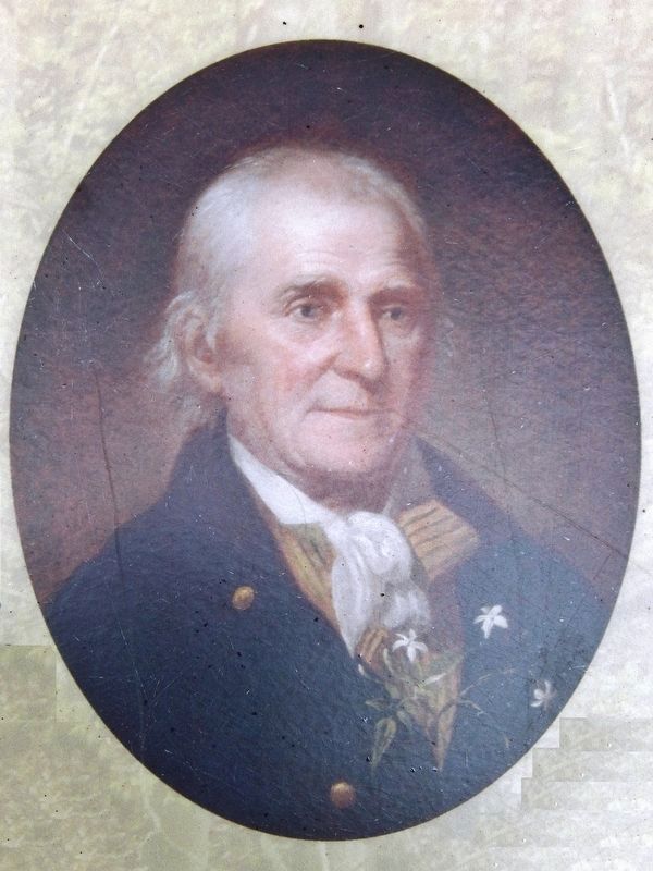 Marker detail: William Bartram portrait by Charles Willson Peale, from life, c. 1808 image. Click for full size.
