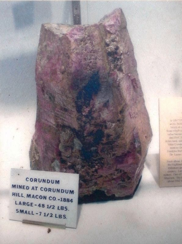 Marker detail: Large Corundum from Corundum Hill Mine image. Click for full size.