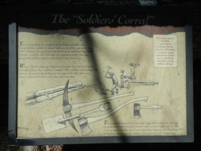 The "Soldiers' Corral" Marker image. Click for full size.