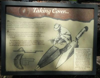 Taking Cover... Marker. Click for full size. Taking Cover... Marker image. Click for full size.