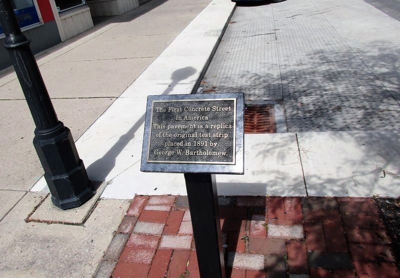 The First Concrete Street in America Marker image. Click for full size.