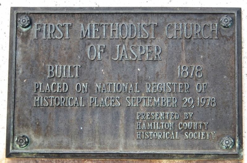 First Methodist Church of Jasper Marker image. Click for full size.