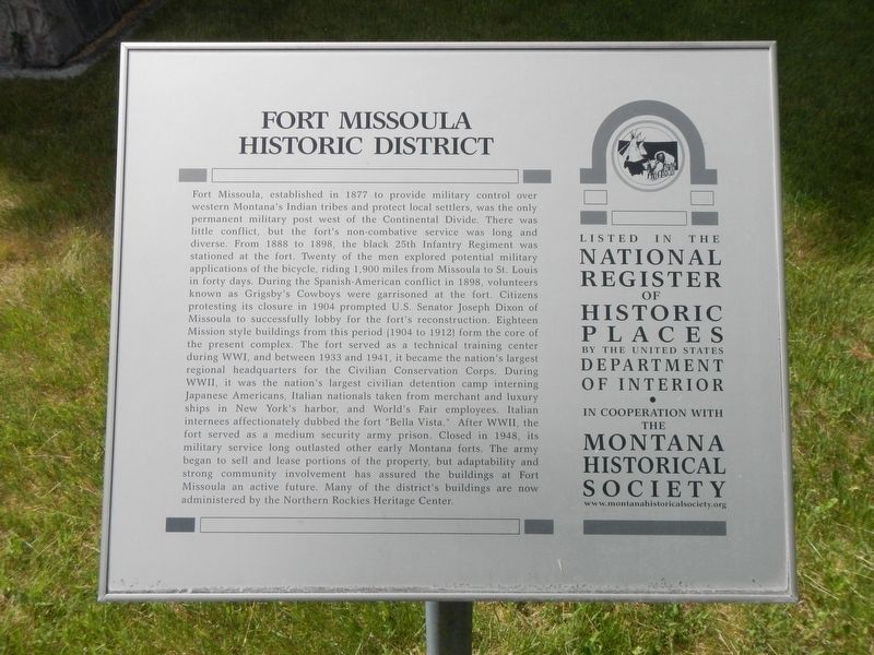 Fort Missoula Marker image. Click for full size.