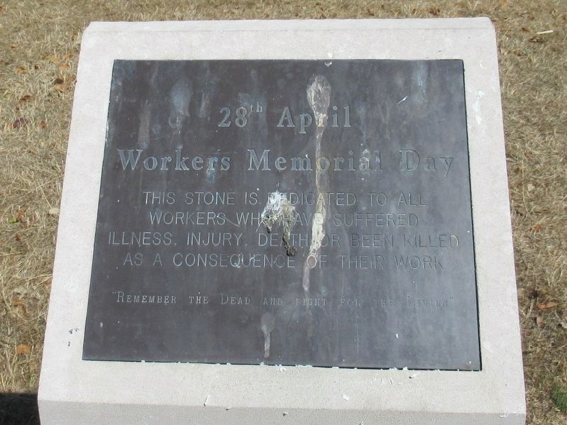 Workers Memorial Day Marker. Click for full size. Workers Memorial Day Marker image. Click for full size.