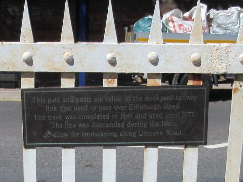 Dockyard Railway Gate Marker. Click for full size. Dockyard Railway Gate Marker image. Click for full size.