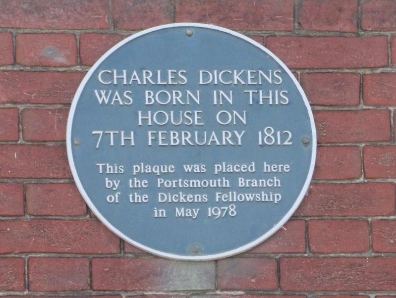 Charles Dickens Birthplace Marker image. Click for full size.