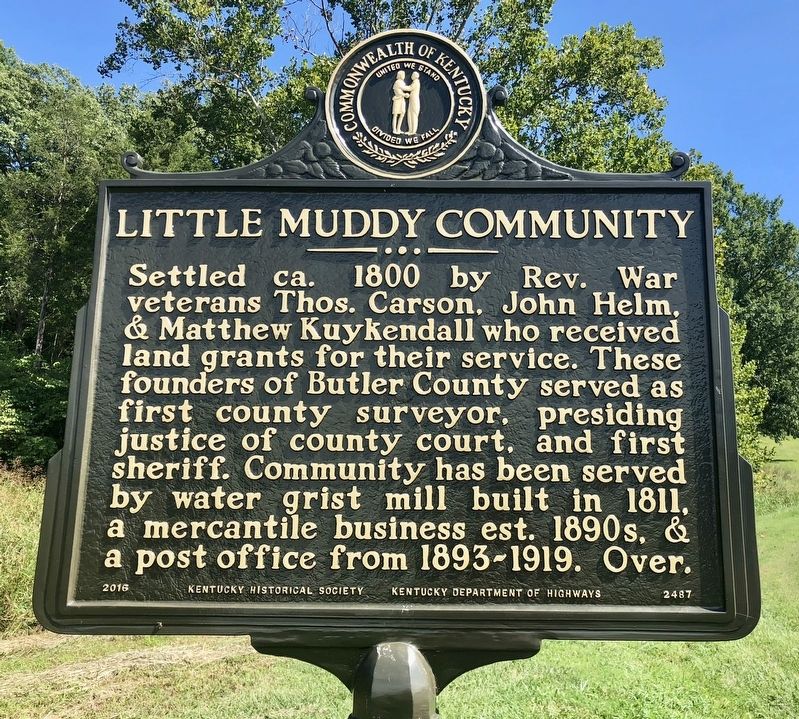 Little Muddy Community Marker (front) image. Click for full size.