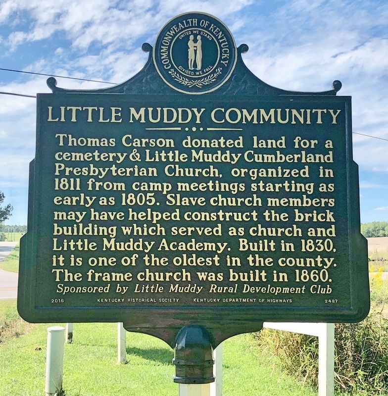 Little Muddy Community Marker (rear) image. Click for full size.