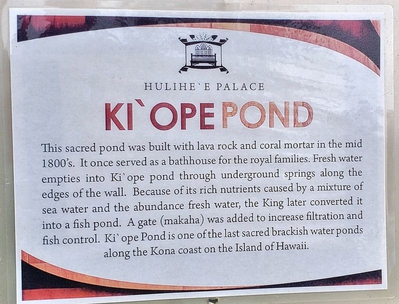 Ki'ope Pond Marker image. Click for full size.