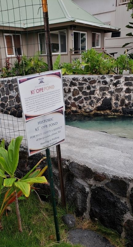 Ki'ope Pond Marker (<i>tall view</i>). Click for full size. Ki'ope Pond Marker (<i>tall view</i>) image. Click for full size.