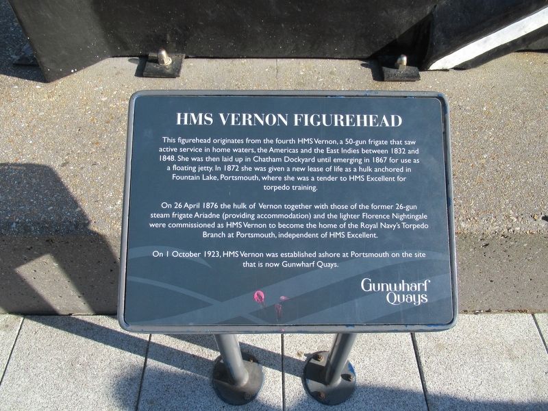 HMS Vernon Figurehead Marker. Click for full size. HMS Vernon Figurehead Marker image. Click for full size.
