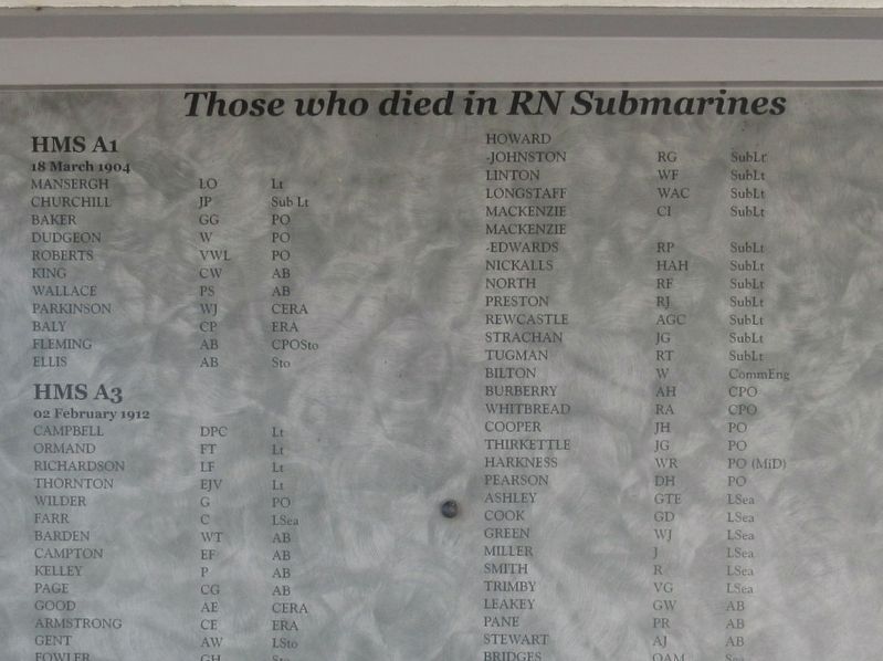 Royal Navy Submarine Memorial. Click for full size. Royal Navy Submarine Memorial image. Click for full size.