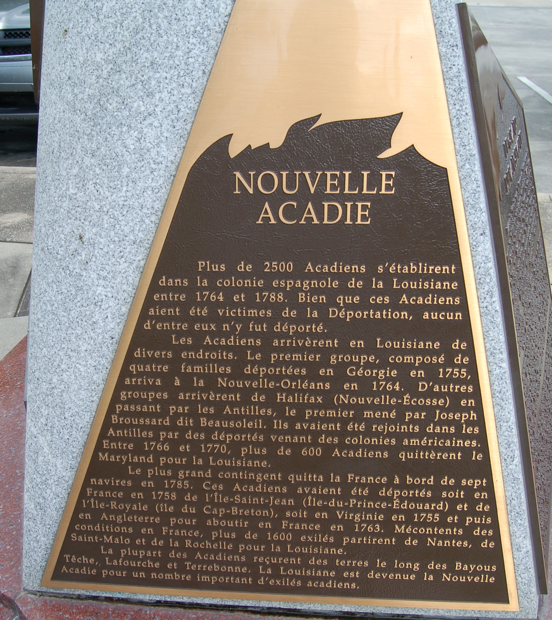 New Acadia / Nouvelle Acadie Marker