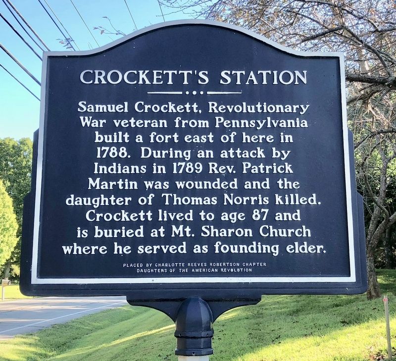 Crockett's Station Marker image. Click for full size.