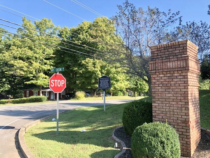 Crockett's Station Marker looking north from Burts Crossing Road. image. Click for full size.