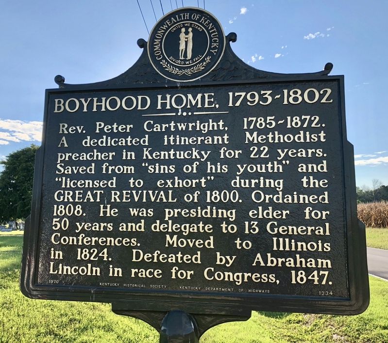 Boyhood Home, 1793-1802 Marker image. Click for full size.