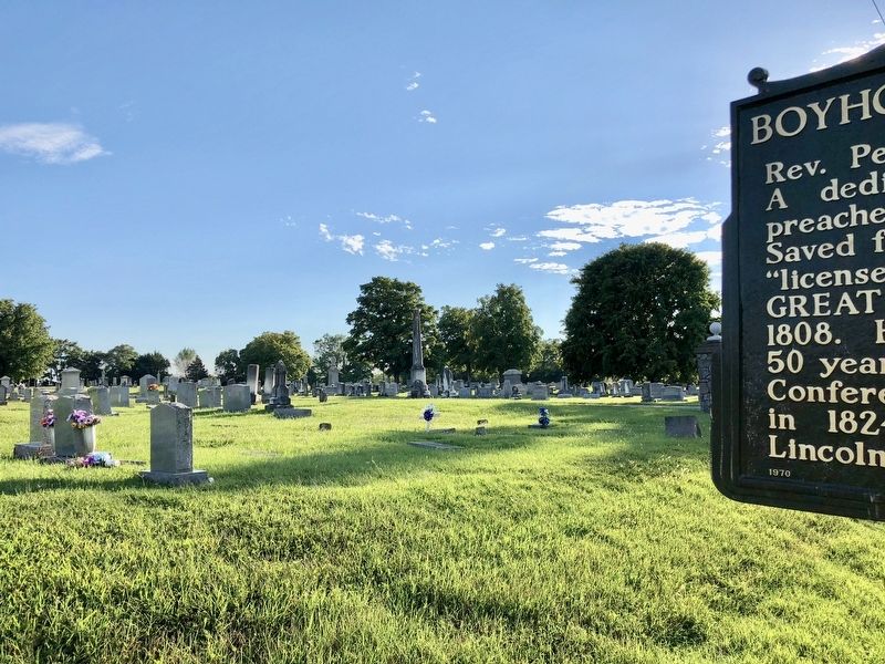 Boyhood Home, 1793-1802 Marker at the Greenwood Cemetery. image. Click for full size.