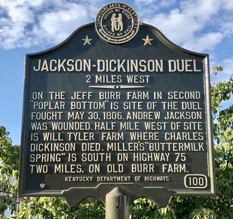Jackson-Dickinson Duel Marker image. Click for full size.