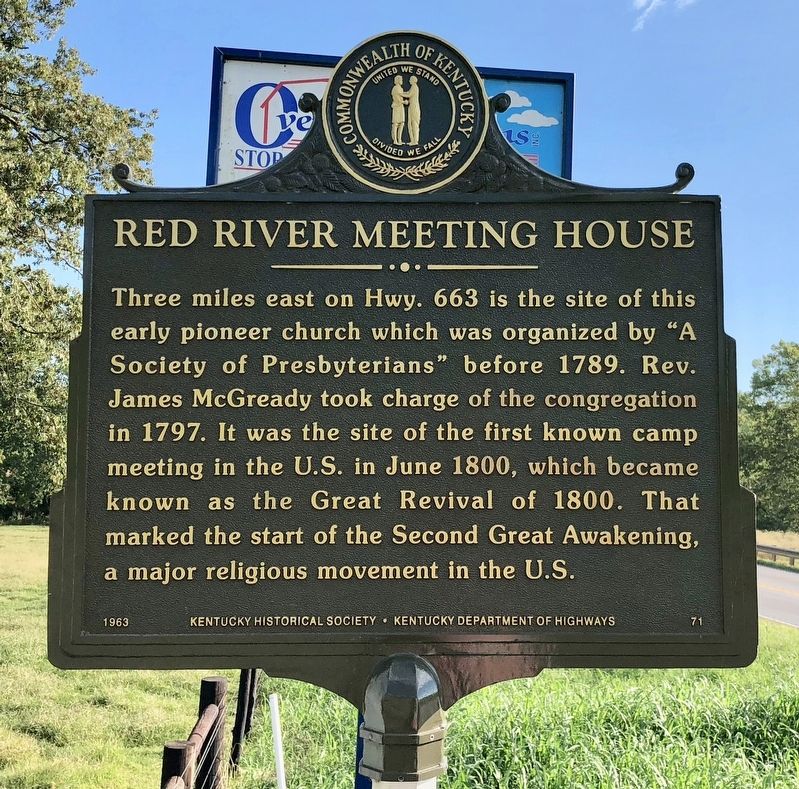 Red River Meeting House Marker image. Click for full size.