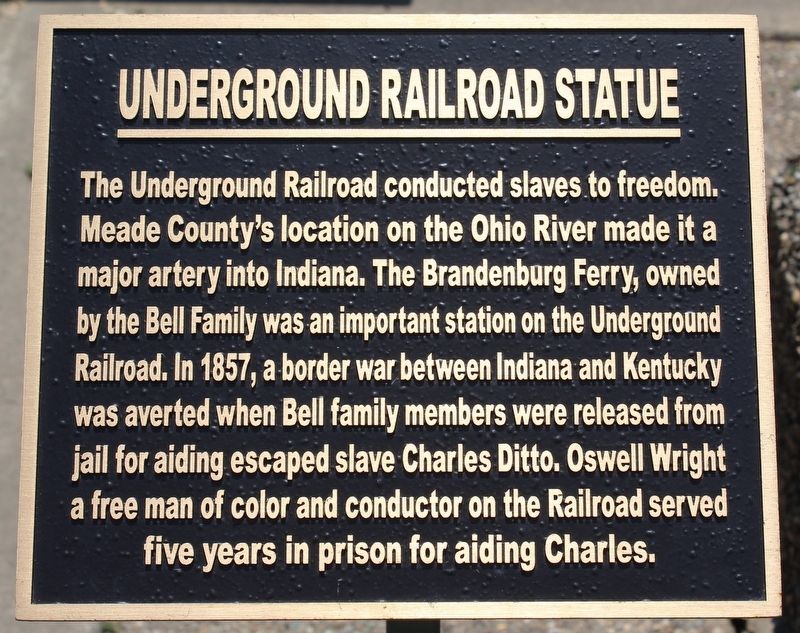 Underground Railroad Statue Marker. Click for full size. Underground Railroad Statue Marker image. Click for full size.