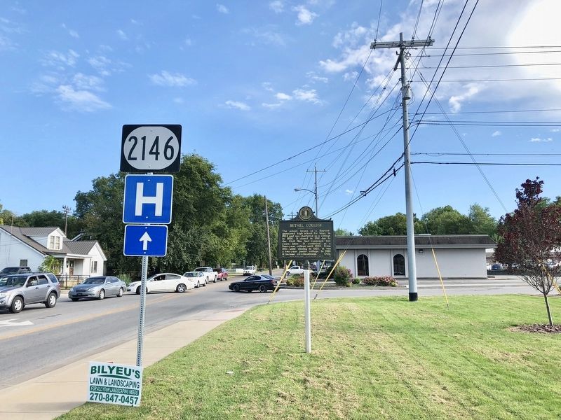 View of marker looking south on Bethel Street.. Click for full size. View of marker looking south on Bethel Street. image. Click for full size.