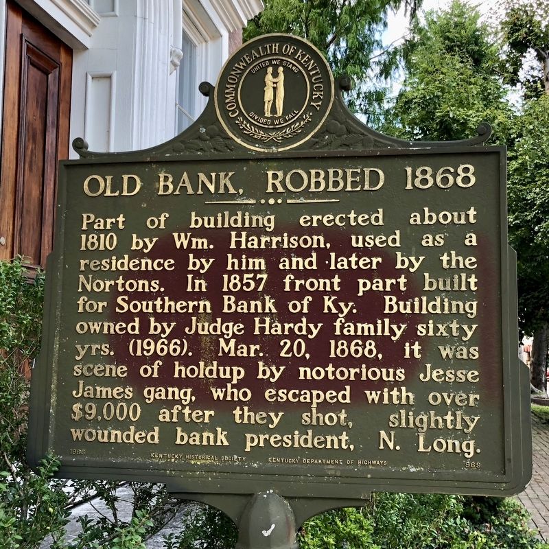 Old Bank, Robbed 1868 Marker image. Click for full size.