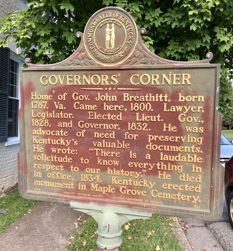 Governor's Corner Marker. Click for full size. Governor's Corner Marker image. Click for full size.