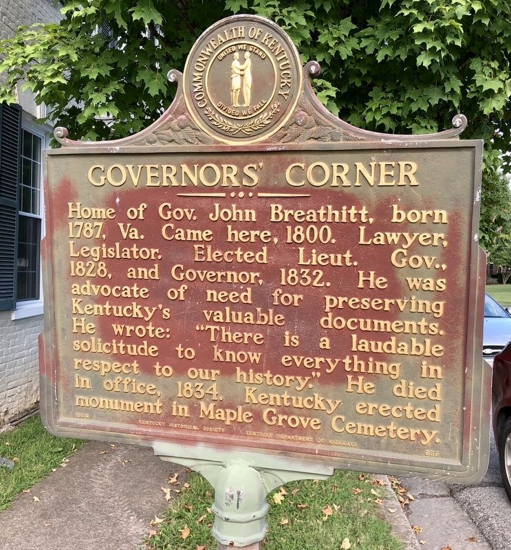 Governor's Corner Marker image. Click for full size.