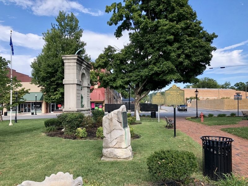 View of marker (foreground) at Park Square.. Click for full size. View of marker (foreground) at Park Square. image. Click for full size.