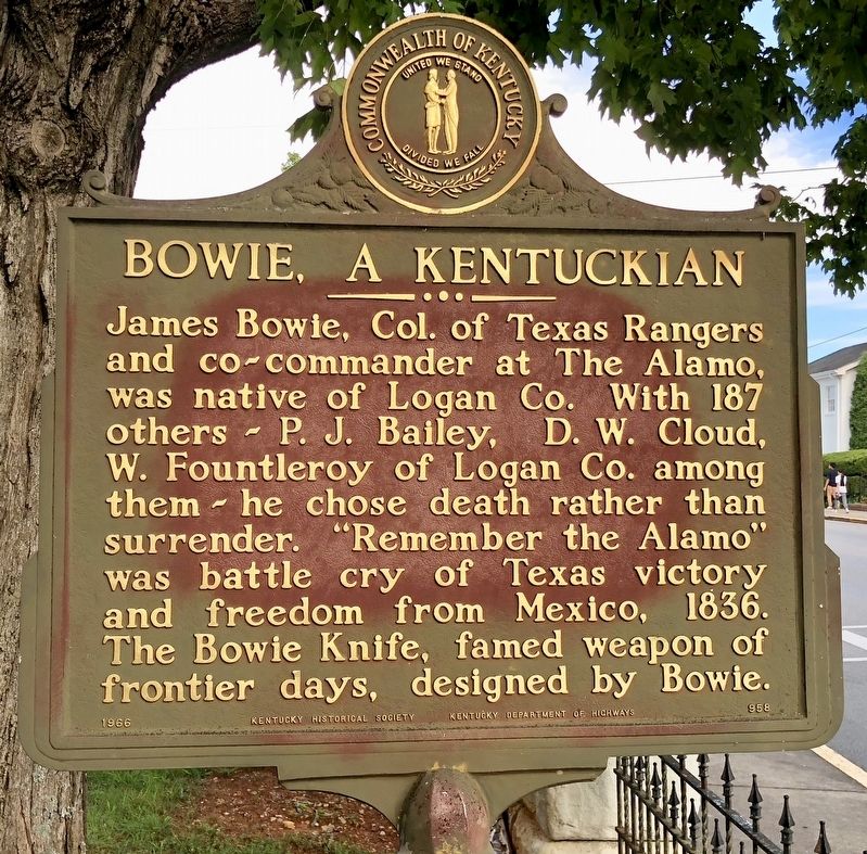 Bowie, A Kentuckian Marker image. Click for full size.