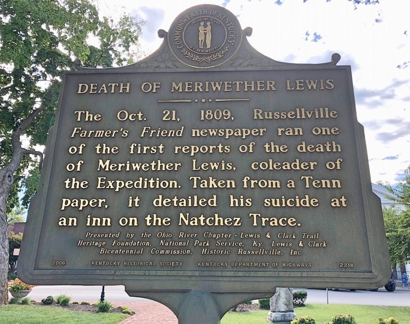 Death of Meriwether Lewis Marker image. Click for full size.