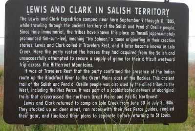 Lewis and Clark in Salish Territory Marker image. Click for full size.