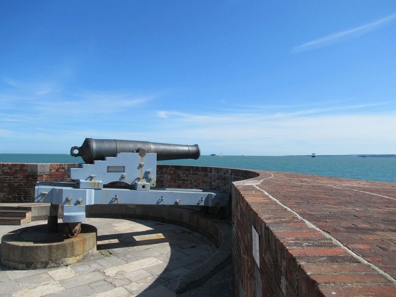 64 Pounder Gun Overlooking The Solent image. Click for full size.