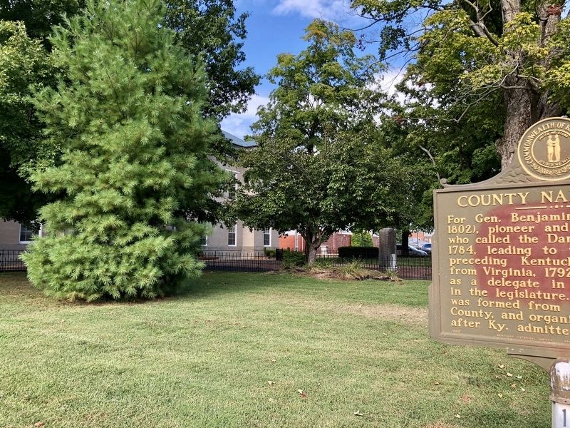 County Named, 1792 Marker at the Logan County Courthouse.. Click for full size. County Named, 1792 Marker at the Logan County Courthouse. image. Click for full size.