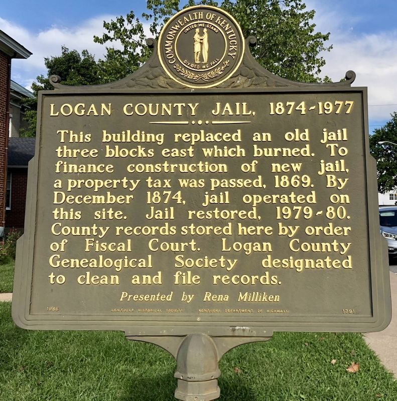 Logan County Jail, 1874-1977 Marker image. Click for full size.