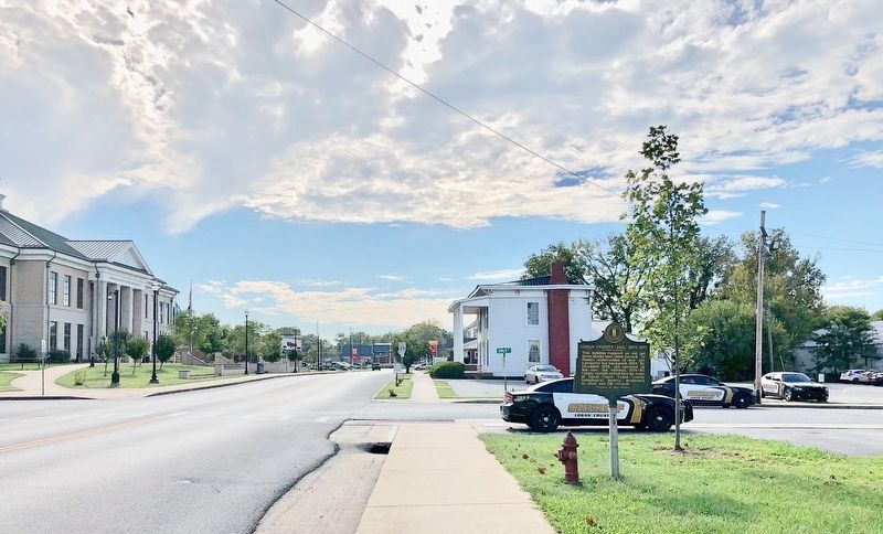View of marker looking west on 4th Street. image. Click for full size.
