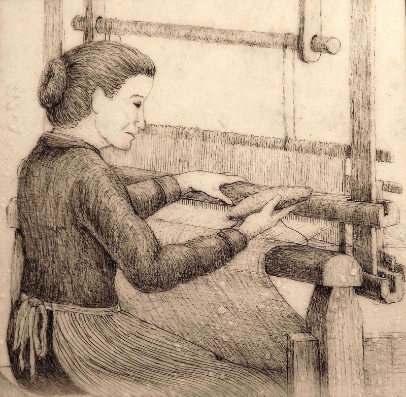 Marker detail: Caroline spent many hours in front of the loom image. Click for full size.