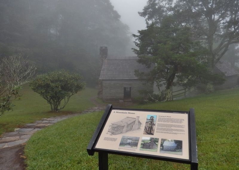 A Mountain Home Marker (<i>wide view; Brinegar cabin in background</i>). Click for full size. A Mountain Home Marker (<i>wide view; Brinegar cabin in background</i>) image. Click for full size.