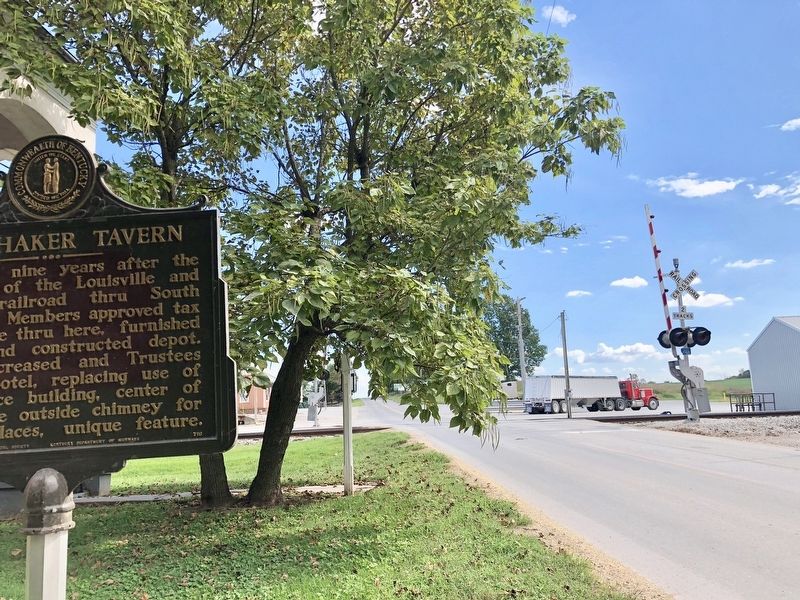 View of marker looking south on South Union Road. image. Click for full size.