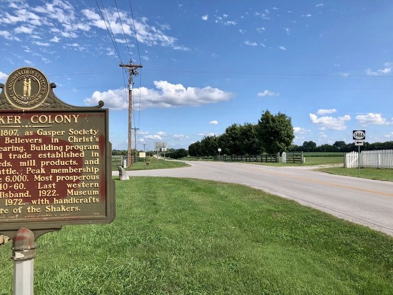 Shaker Colony Marker looking east on Shaker Museum Road.. Click for full size. Shaker Colony Marker looking east on Shaker Museum Road. image. Click for full size.