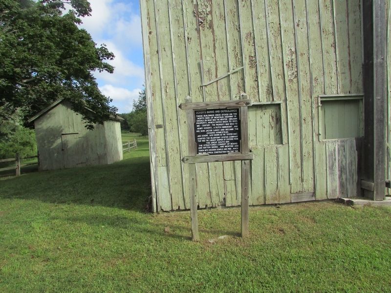 Ocker’s Barns and Outbuildings Marker. Click for full size. Ocker’s Barns and Outbuildings Marker image. Click for full size.