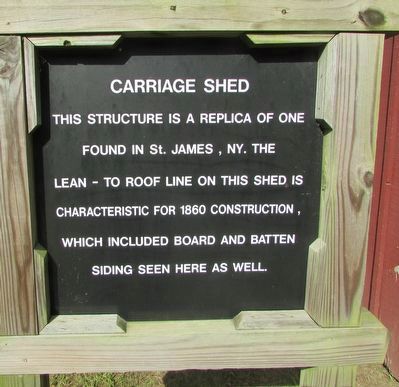 Carriage Shed Marker. Click for full size. Carriage Shed Marker image. Click for full size.