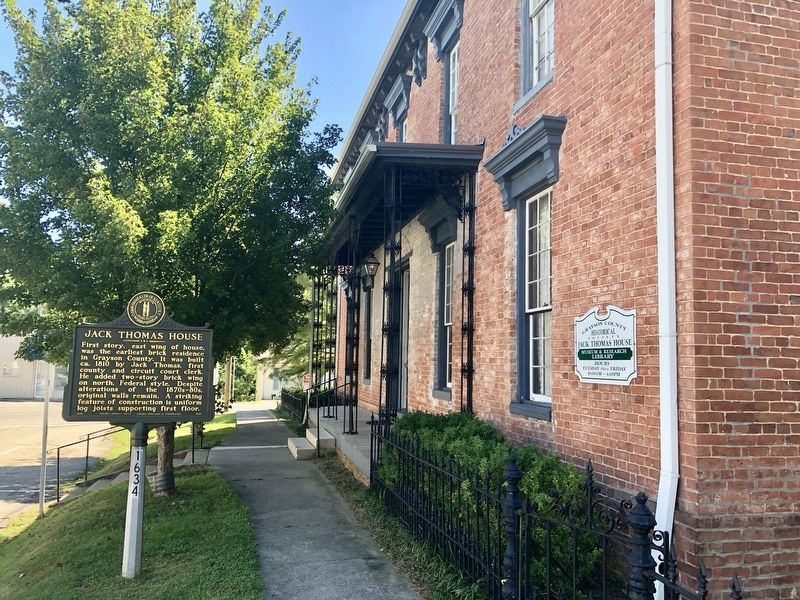 Marker at the Grayson County Historical Society.. Click for full size. Marker at the Grayson County Historical Society. image. Click for full size.