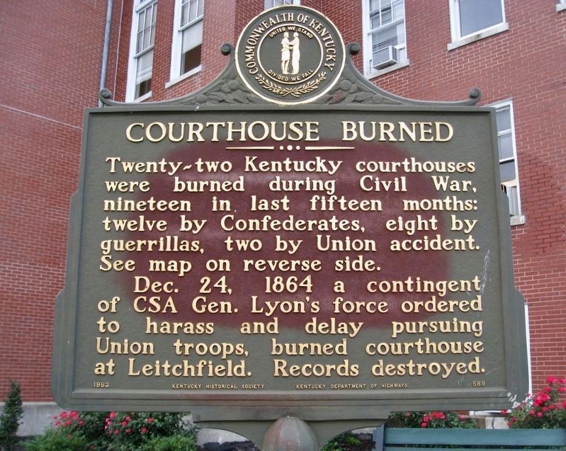 Courthouse Burned Marker is missing. image. Click for full size.