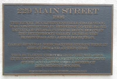 Henry Buck/Stevensville Trading Co Marker image. Click for full size.