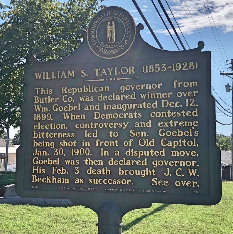William S. Taylor (1853-1928) Marker. Click for full size. William S. Taylor (1853-1928) Marker image. Click for full size.