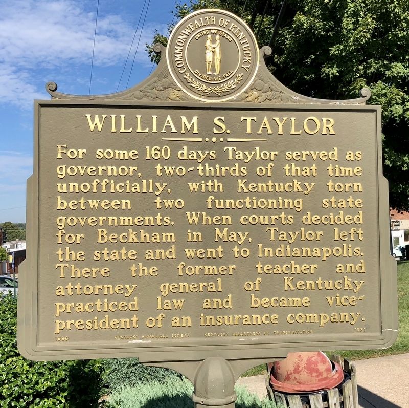 William S. Taylor Marker. Click for full size. William S. Taylor Marker image. Click for full size.
