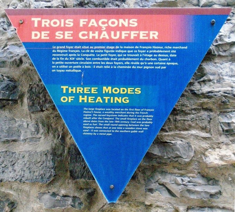 Trois faons de se chauffer / Three Modes of Heating Marker image. Click for full size.
